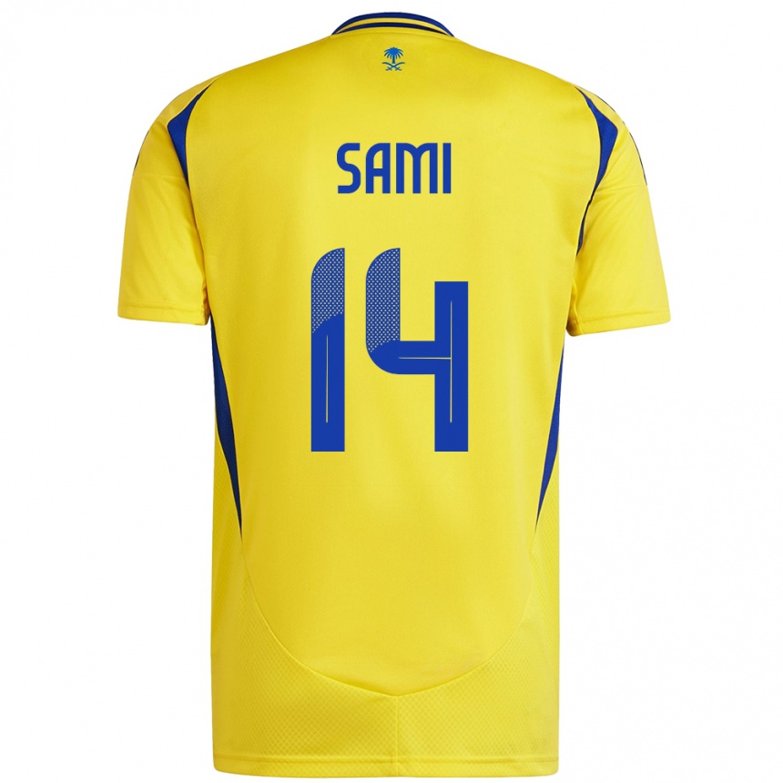 Kids Football Sami Al-Najei #14 Yellow Blue Home Jersey 2024/25 T-Shirt