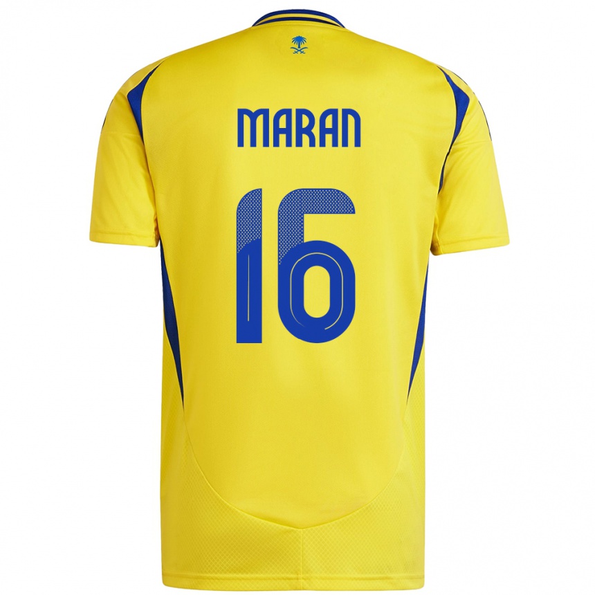 Kids Football Mohammed Maran #16 Yellow Blue Home Jersey 2024/25 T-Shirt