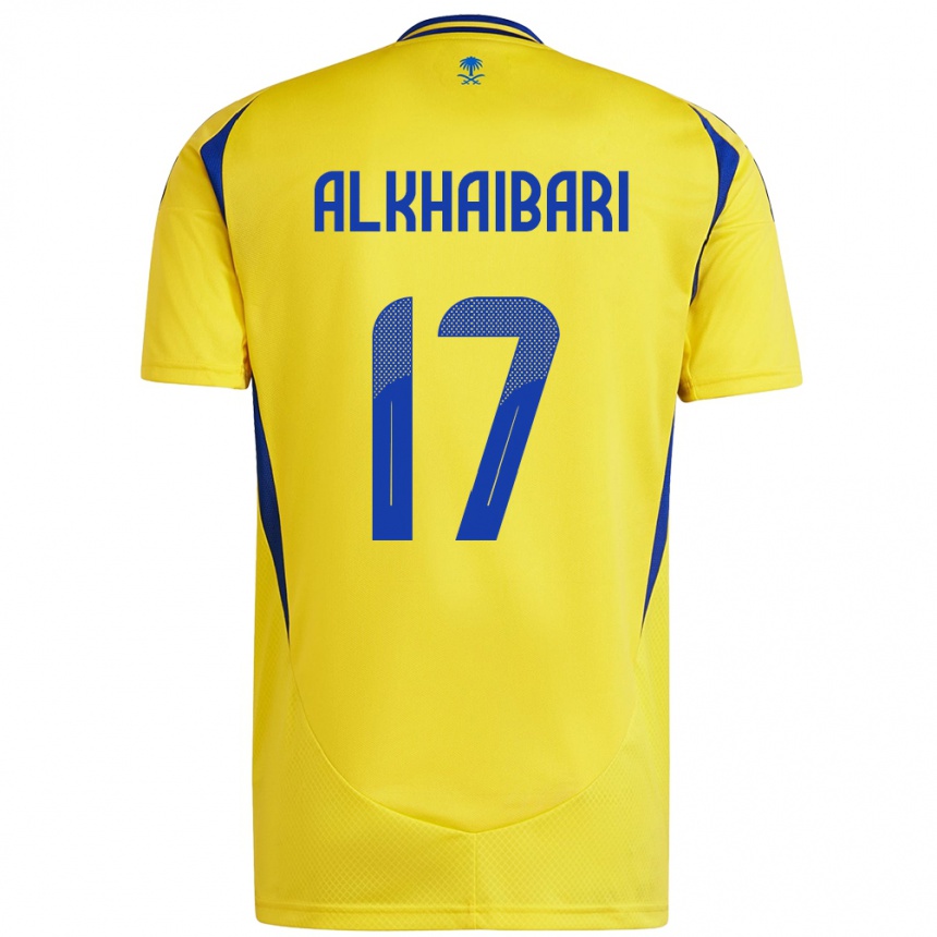 Kids Football Abdullah Al-Khaibari #17 Yellow Blue Home Jersey 2024/25 T-Shirt