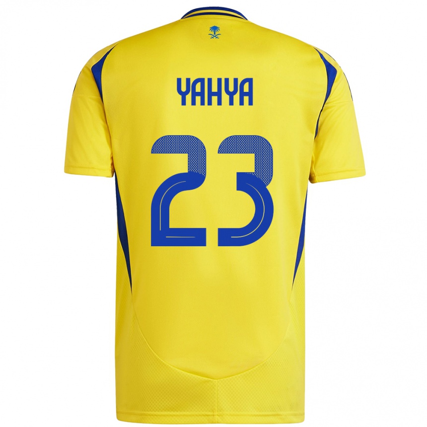 Kids Football Ayman Yahya #23 Yellow Blue Home Jersey 2024/25 T-Shirt