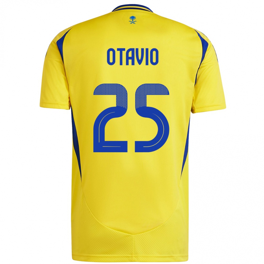 Kids Football Otavio #25 Yellow Blue Home Jersey 2024/25 T-Shirt