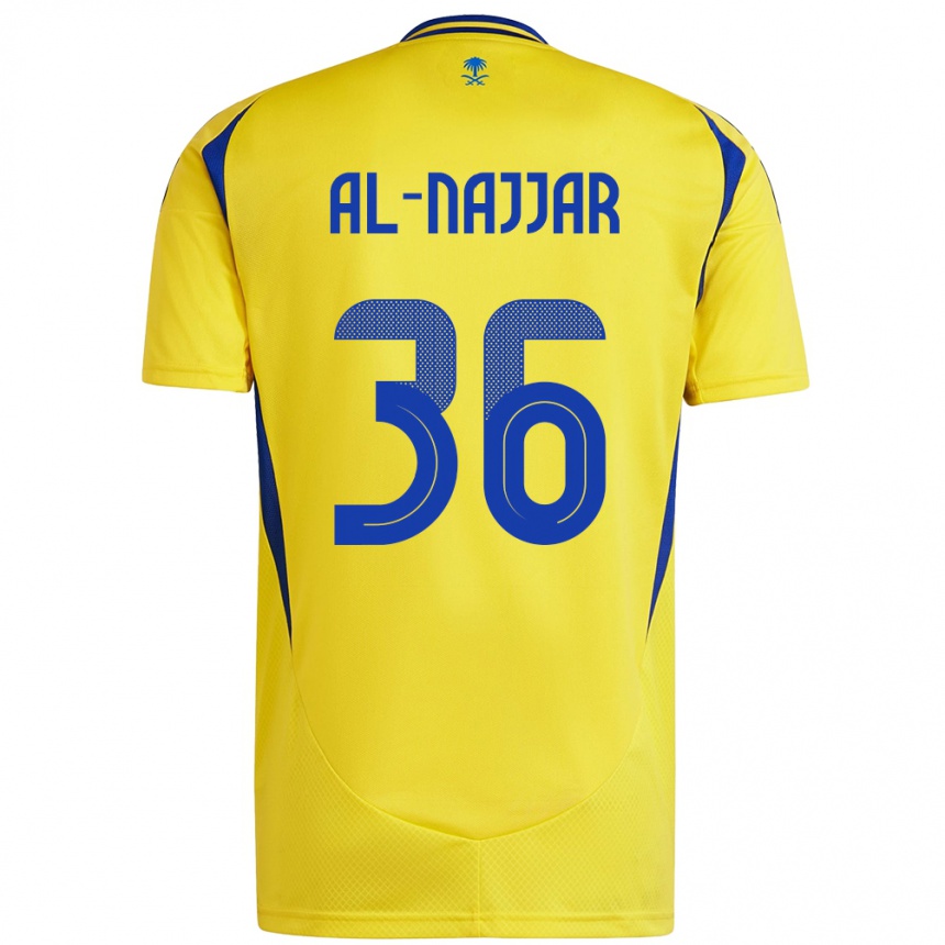 Kids Football Raghed Al-Najjar #36 Yellow Blue Home Jersey 2024/25 T-Shirt