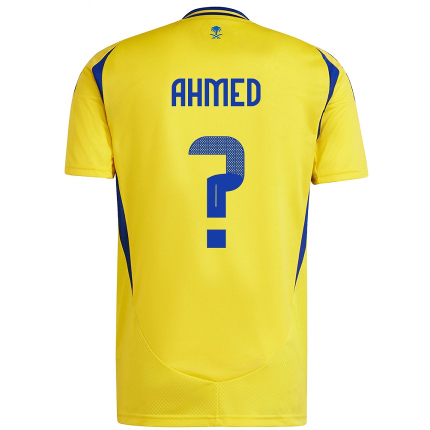 Kids Football Al Anood Ahmed #0 Yellow Blue Home Jersey 2024/25 T-Shirt