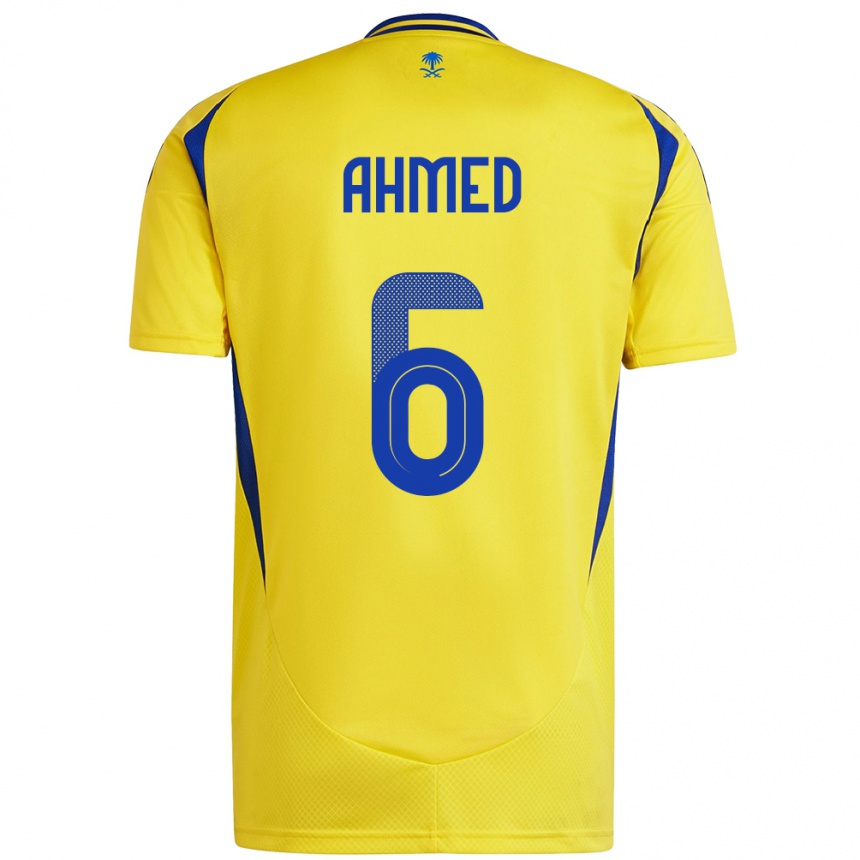 Kids Football Aseel Ahmed #6 Yellow Blue Home Jersey 2024/25 T-Shirt