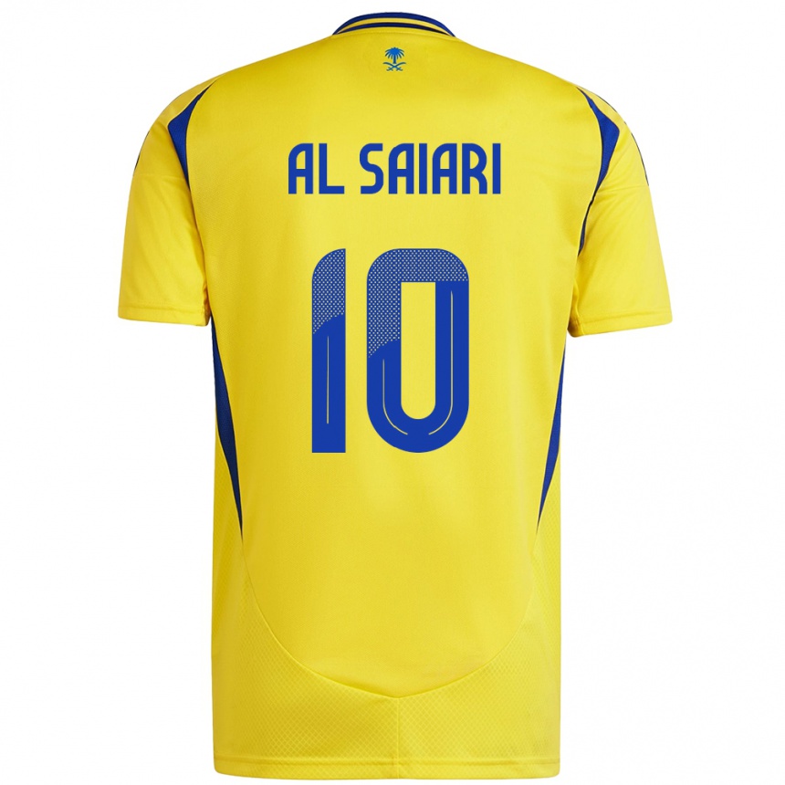 Kids Football Mubarkh Al-Saiari #10 Yellow Blue Home Jersey 2024/25 T-Shirt