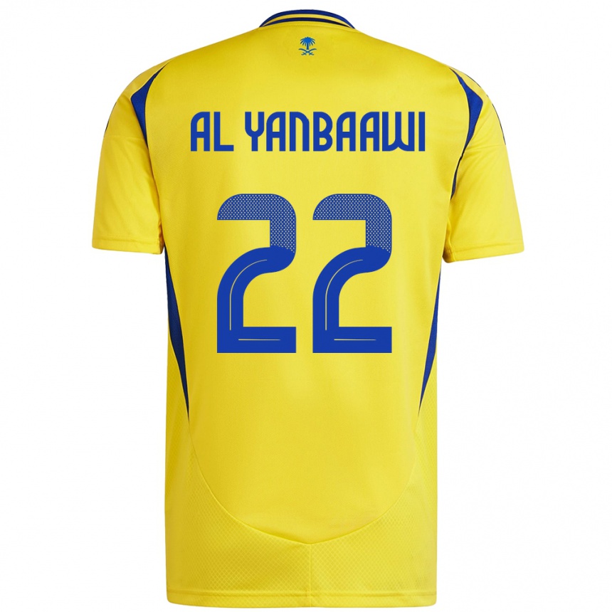 Kids Football Tahani Al-Yanbaawi #22 Yellow Blue Home Jersey 2024/25 T-Shirt