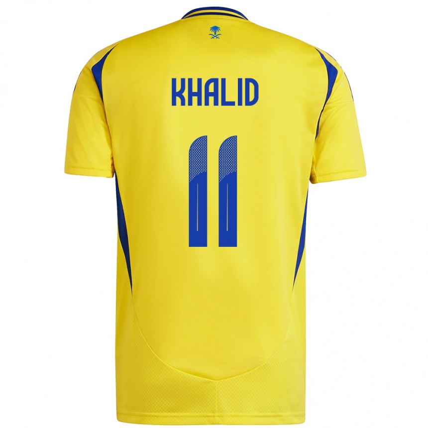 Kids Football Khalid Al-Ghannam #11 Yellow Blue Home Jersey 2024/25 T-Shirt