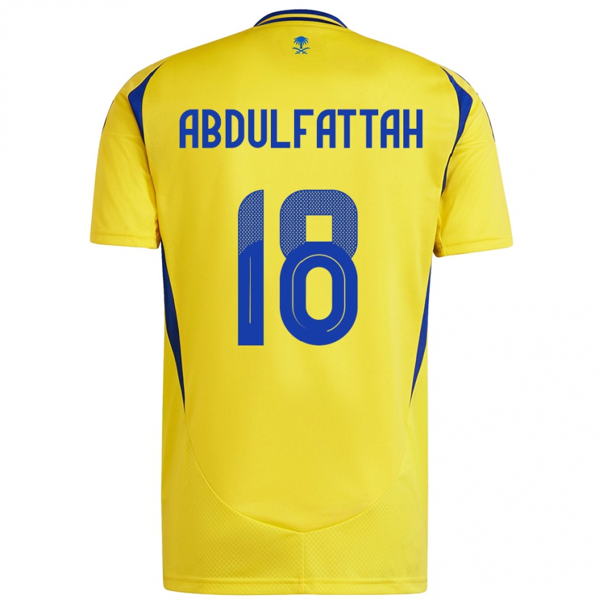 Kids Football Abdulfattah Adam #18 Yellow Blue Home Jersey 2024/25 T-Shirt