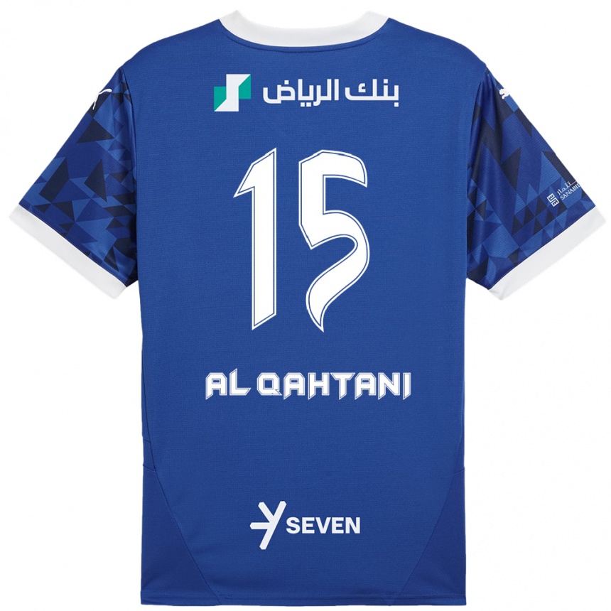 Kids Football Mohammed Al-Qahtani #15 Dark Blue White Home Jersey 2024/25 T-Shirt