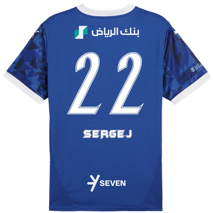 Kids Football Sergej Milinkovic-Savic #22 Dark Blue White Home Jersey 2024/25 T-Shirt