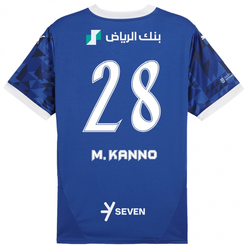 Kids Football Mohamed Kanno #28 Dark Blue White Home Jersey 2024/25 T-Shirt