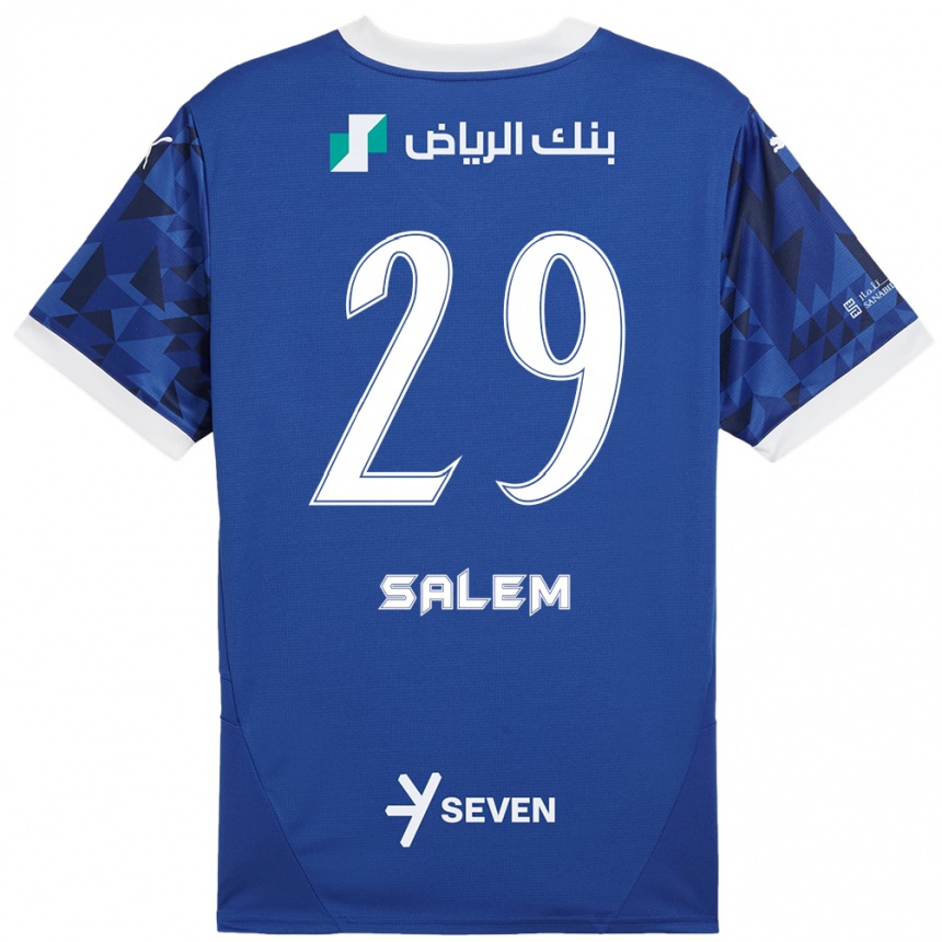 Kids Football Salem Al-Dawsari #29 Dark Blue White Home Jersey 2024/25 T-Shirt