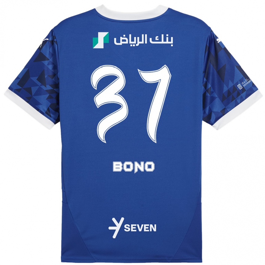 Kids Football Bono #37 Dark Blue White Home Jersey 2024/25 T-Shirt