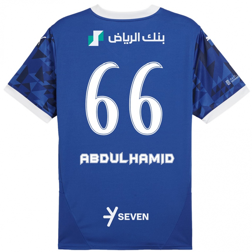 Kids Football Saud Abdulhamid #66 Dark Blue White Home Jersey 2024/25 T-Shirt