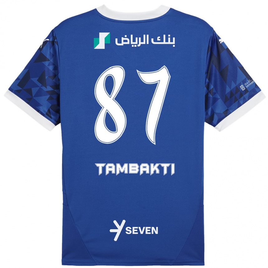 Kids Football Hassan Tambakti #87 Dark Blue White Home Jersey 2024/25 T-Shirt