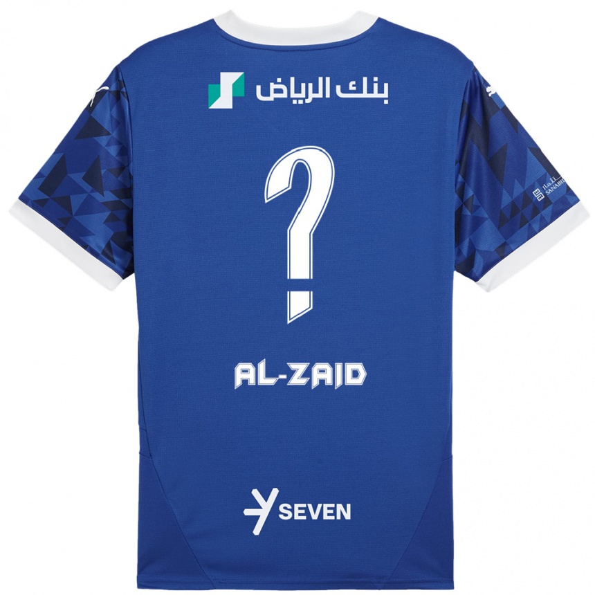 Kids Football Suhayb Al-Zaid #0 Dark Blue White Home Jersey 2024/25 T-Shirt