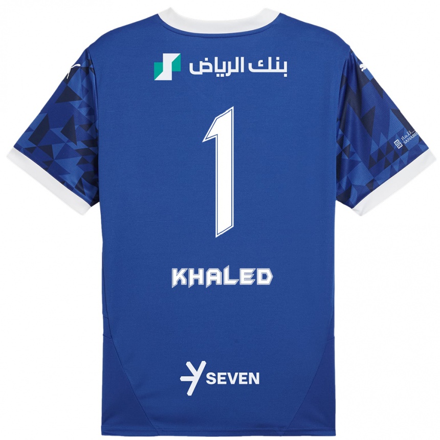 Kids Football Nawal Khaled #1 Dark Blue White Home Jersey 2024/25 T-Shirt