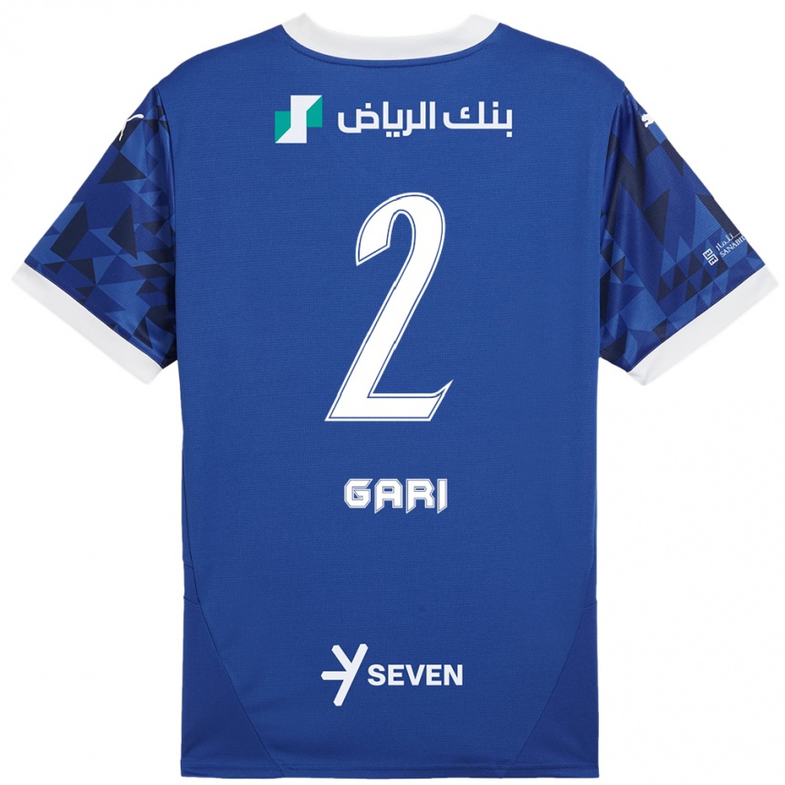 Kids Football Fatimah Gari #2 Dark Blue White Home Jersey 2024/25 T-Shirt