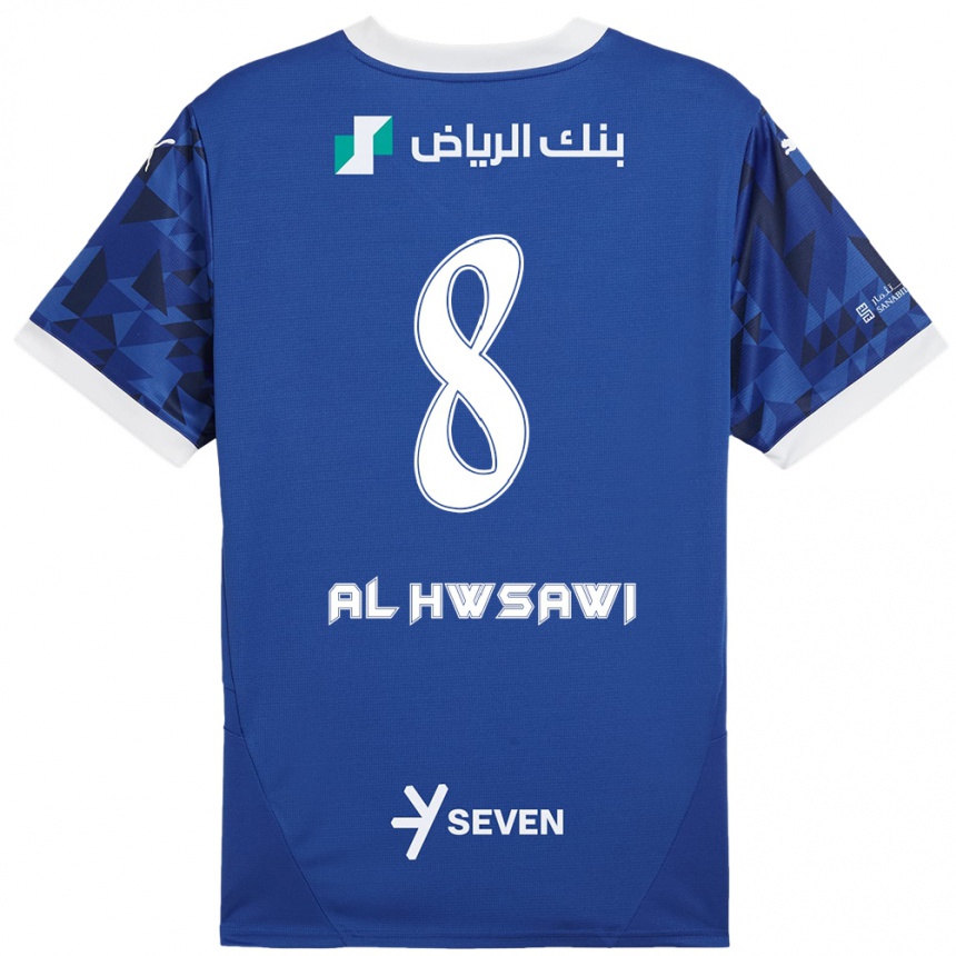 Kids Football Al Bandari Al-Hwsawi #8 Dark Blue White Home Jersey 2024/25 T-Shirt