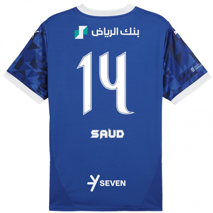 Kids Football Nouf Saud #14 Dark Blue White Home Jersey 2024/25 T-Shirt