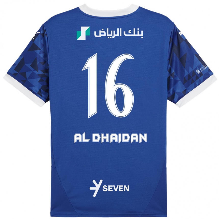 Kids Football Nadia Al-Dhaidan #16 Dark Blue White Home Jersey 2024/25 T-Shirt