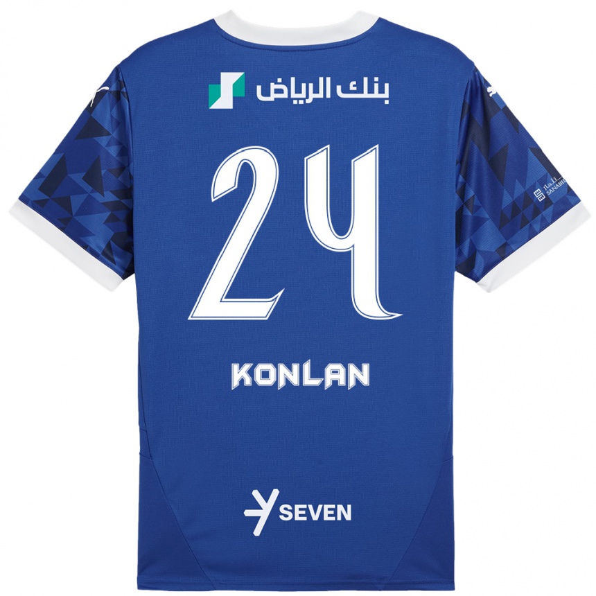 Kids Football Cynthia Konlan #24 Dark Blue White Home Jersey 2024/25 T-Shirt