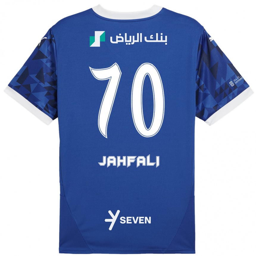 Kids Football Mohammed Jahfali #70 Dark Blue White Home Jersey 2024/25 T-Shirt