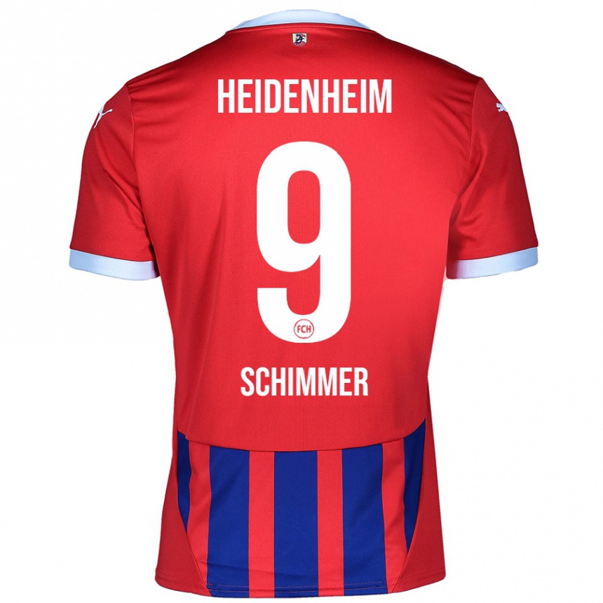 Kids Football Stefan Schimmer #9 Red Blue Home Jersey 2024/25 T-Shirt