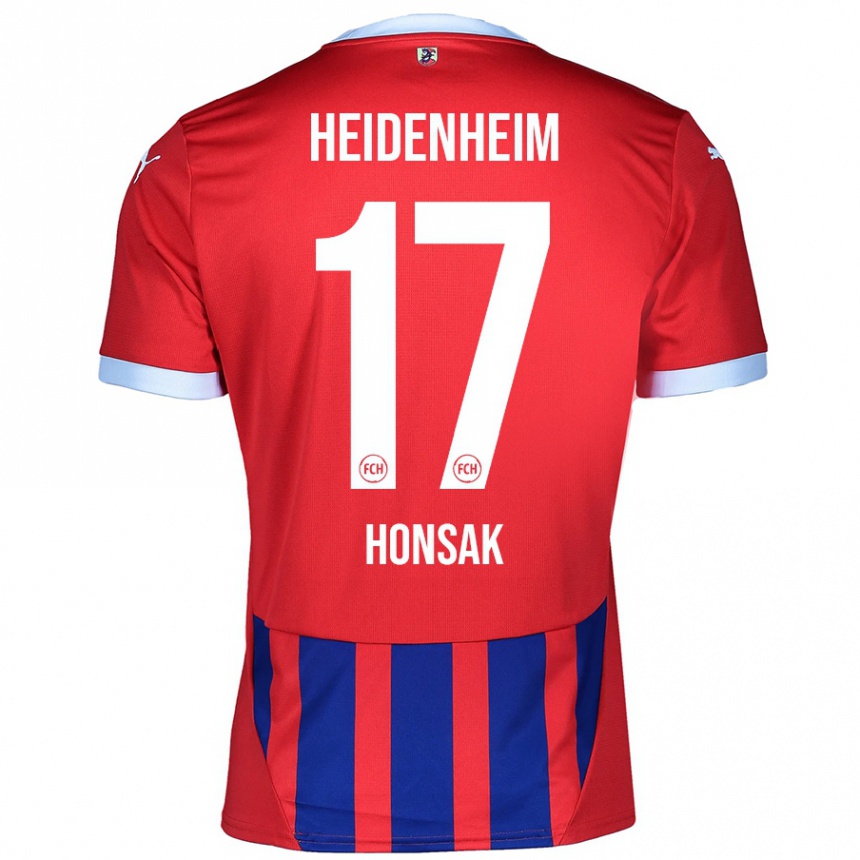 Kids Football Mathias Honsak #17 Red Blue Home Jersey 2024/25 T-Shirt