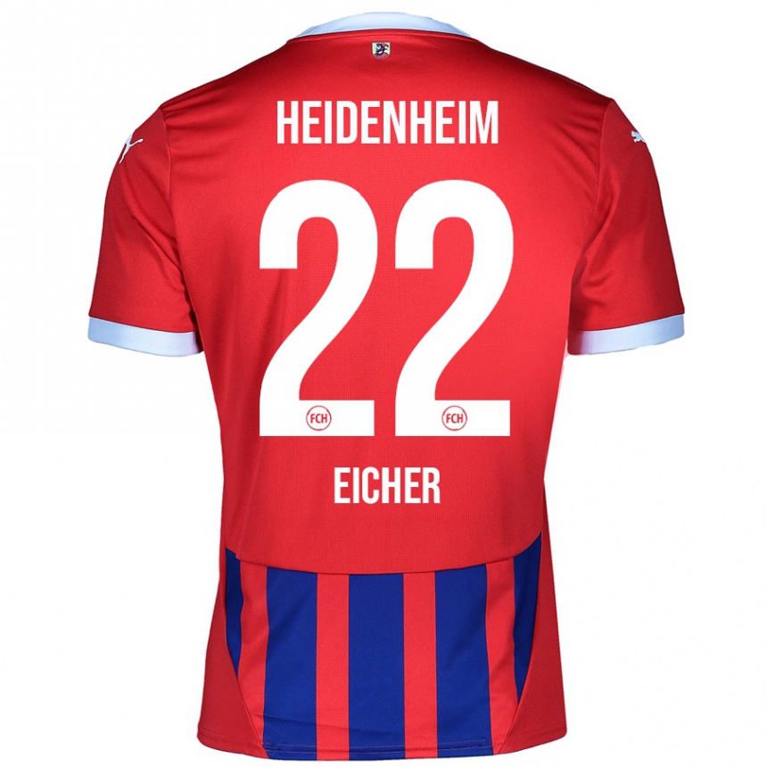 Kids Football Vitus Eicher #22 Red Blue Home Jersey 2024/25 T-Shirt