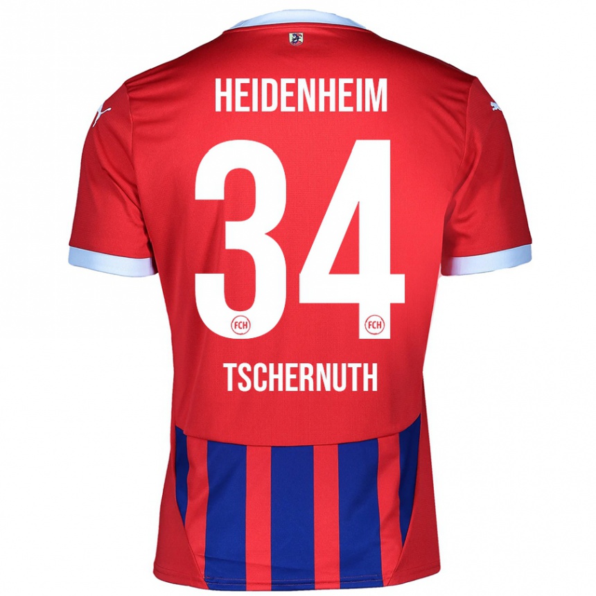 Kids Football Paul Tschernuth #34 Red Blue Home Jersey 2024/25 T-Shirt