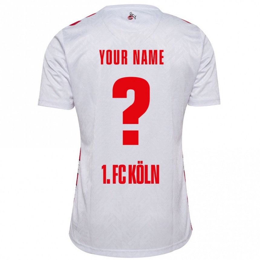 Kids Football Your Name #0 White Red Home Jersey 2024/25 T-Shirt