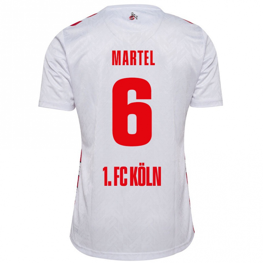 Kids Football Eric Martel #6 White Red Home Jersey 2024/25 T-Shirt