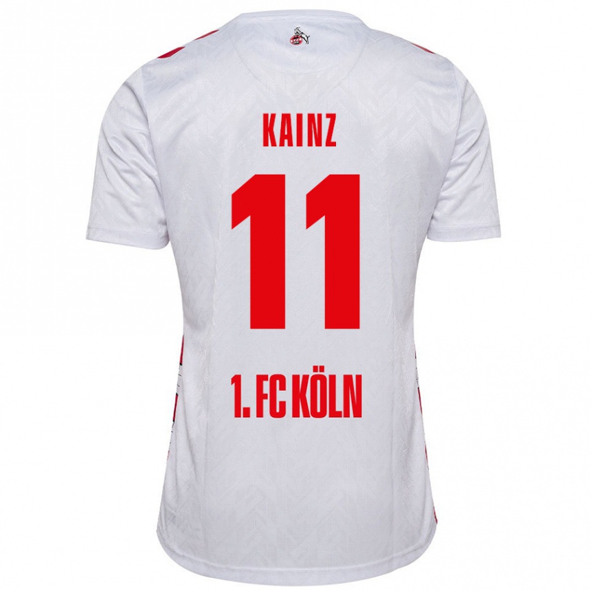 Kids Football Florian Kainz #11 White Red Home Jersey 2024/25 T-Shirt