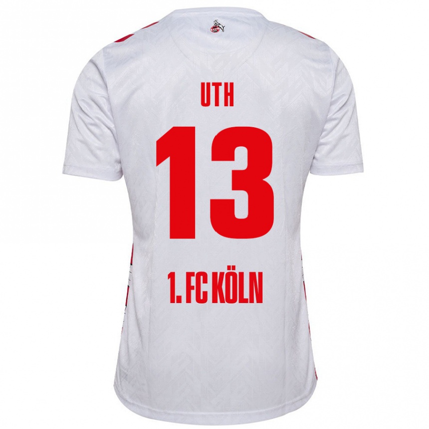 Kids Football Mark Uth #13 White Red Home Jersey 2024/25 T-Shirt