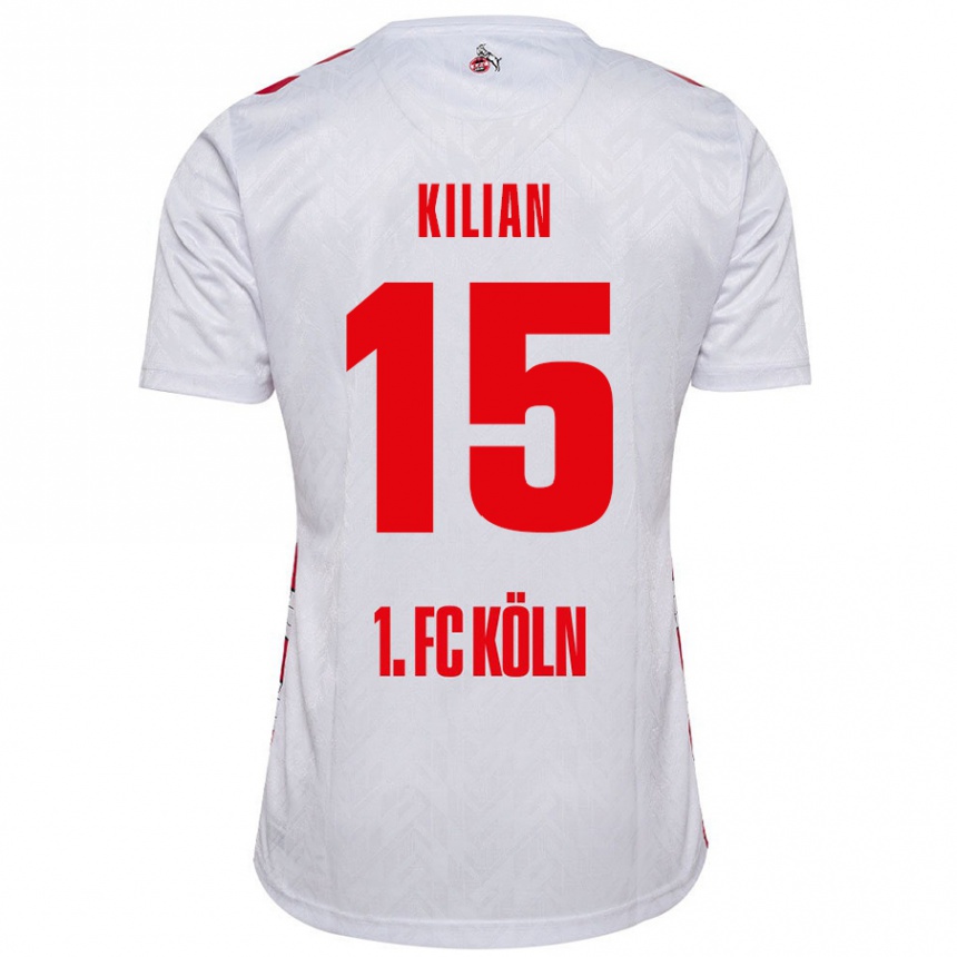 Kids Football Luca Kilian #15 White Red Home Jersey 2024/25 T-Shirt