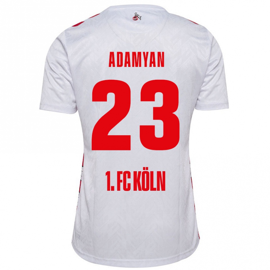 Kids Football Sargis Adamyan #23 White Red Home Jersey 2024/25 T-Shirt