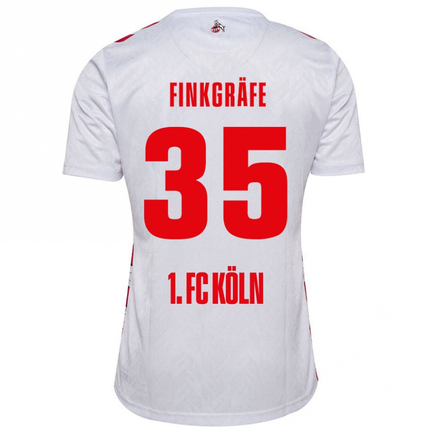 Kids Football Max Finkgräfe #35 White Red Home Jersey 2024/25 T-Shirt