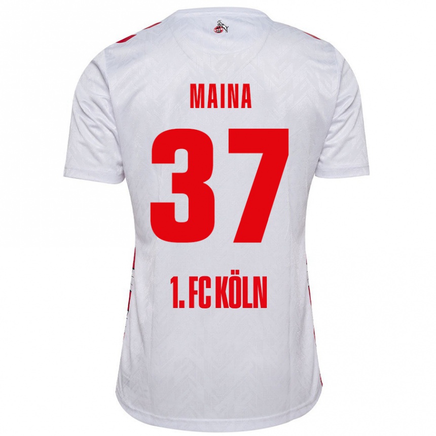 Kids Football Linton Maina #37 White Red Home Jersey 2024/25 T-Shirt