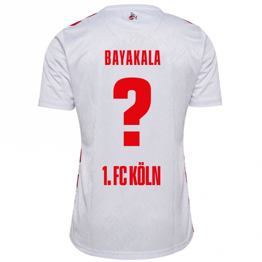 Kids Football Aaron Bayakala #0 White Red Home Jersey 2024/25 T-Shirt