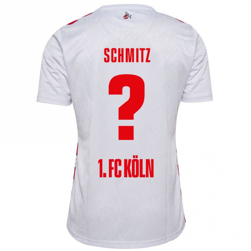 Kids Football Timo Schmitz #0 White Red Home Jersey 2024/25 T-Shirt