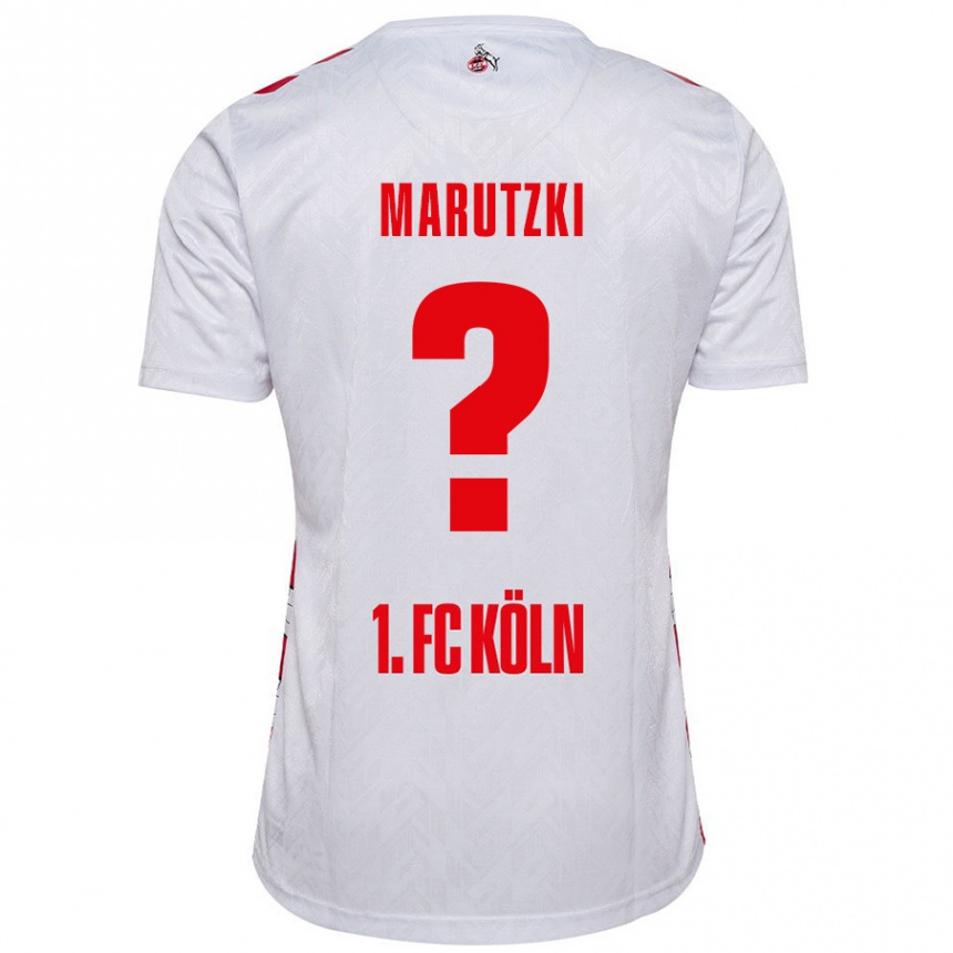 Kids Football Mikolaj Marutzki #0 White Red Home Jersey 2024/25 T-Shirt