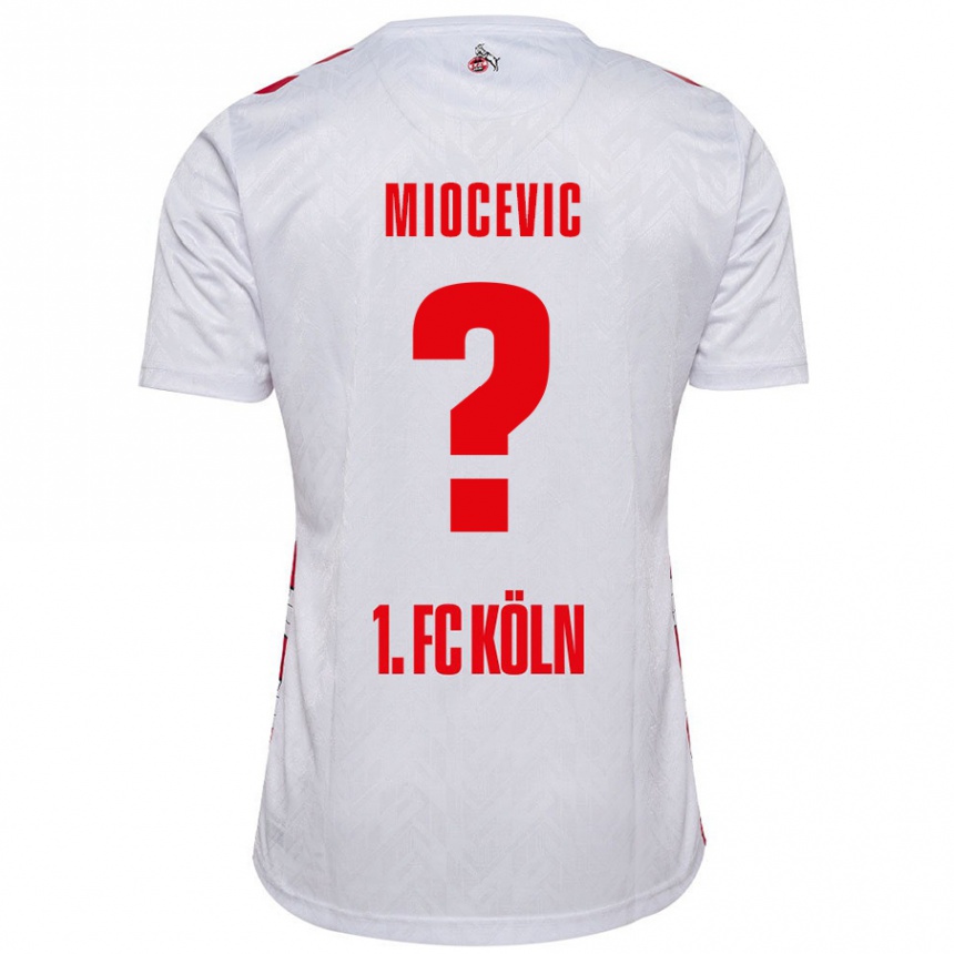 Kids Football Gabriel Miocevic #0 White Red Home Jersey 2024/25 T-Shirt