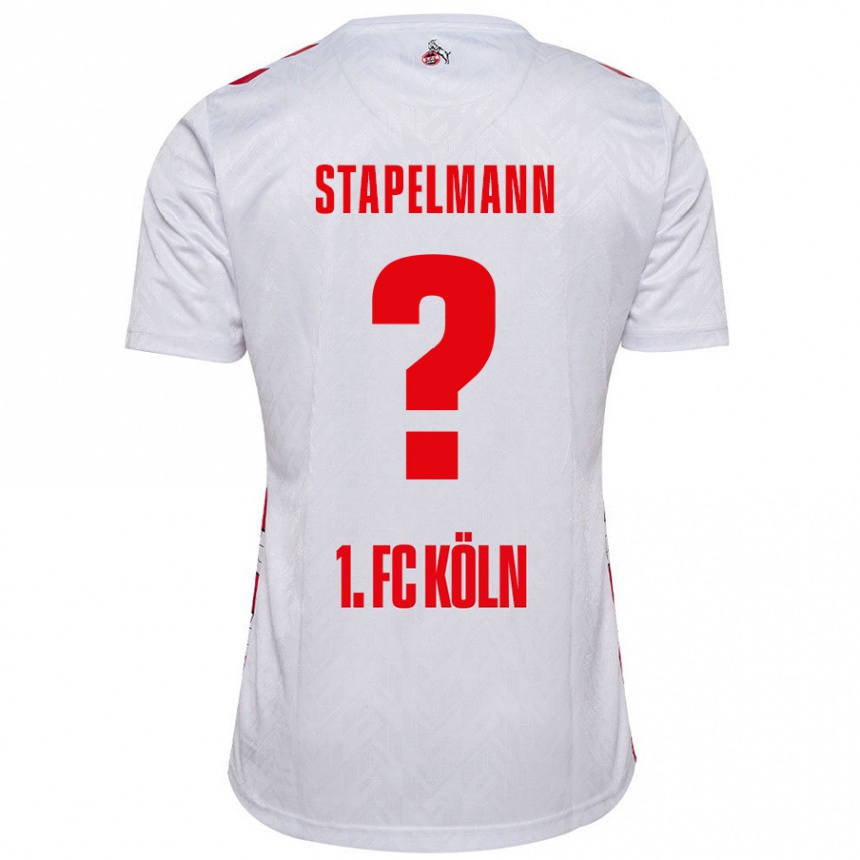 Kids Football Luis Stapelmann #0 White Red Home Jersey 2024/25 T-Shirt