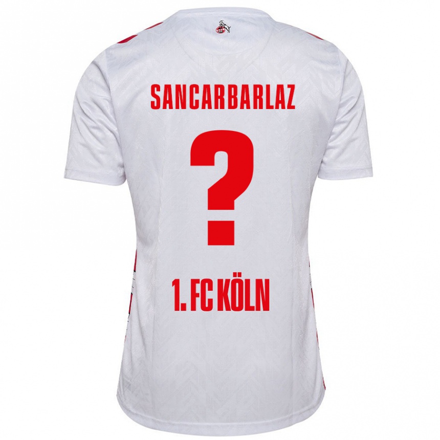 Kids Football Keyhan Sancarbarlaz #0 White Red Home Jersey 2024/25 T-Shirt