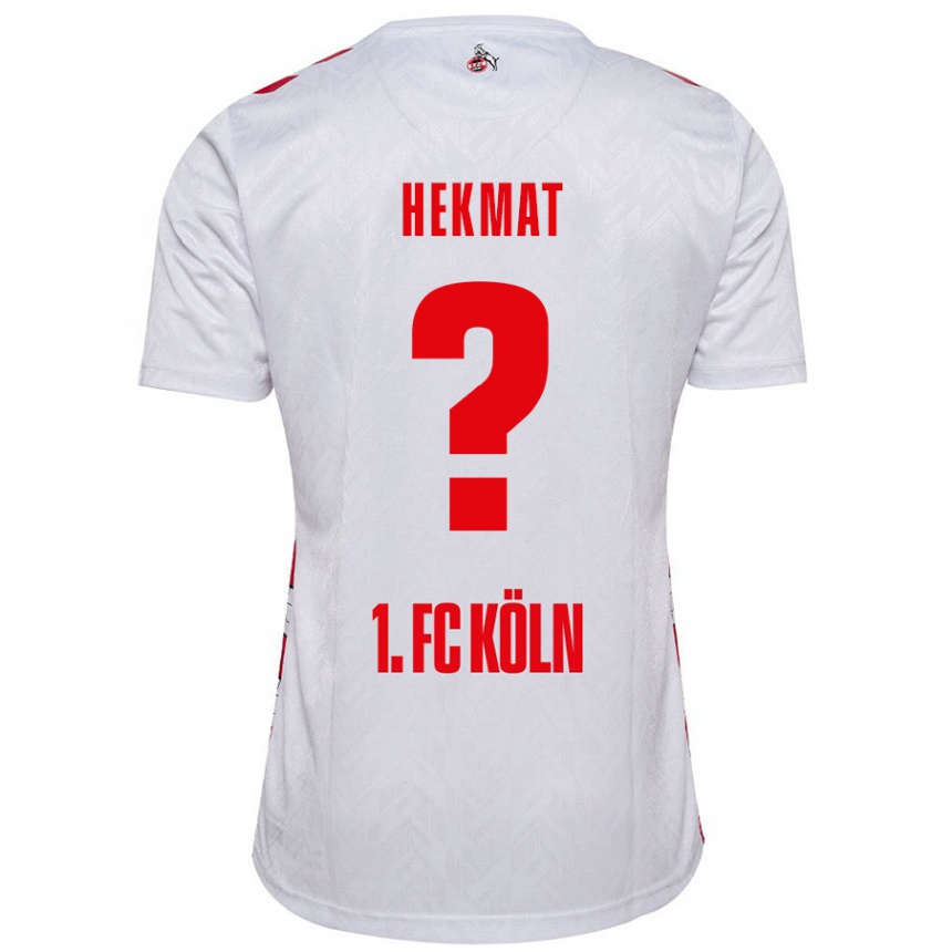 Kids Football Kian Hekmat #0 White Red Home Jersey 2024/25 T-Shirt