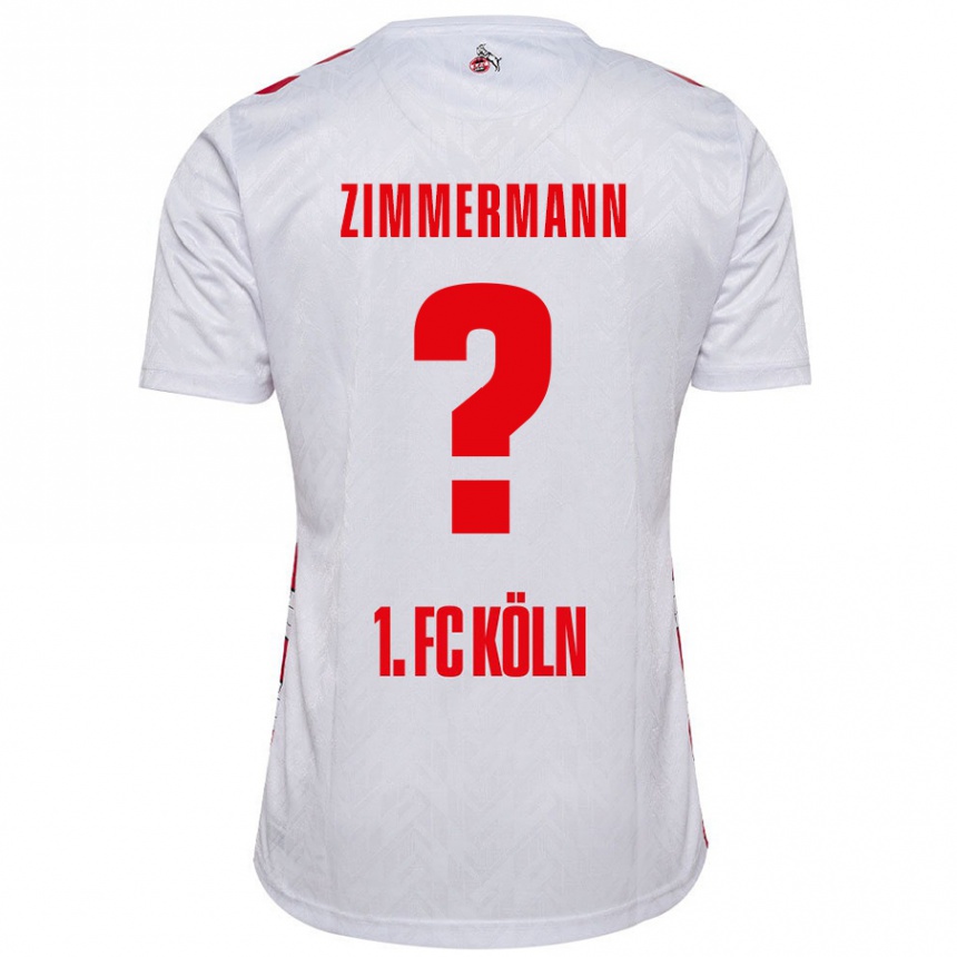 Kids Football Nick Zimmermann #0 White Red Home Jersey 2024/25 T-Shirt