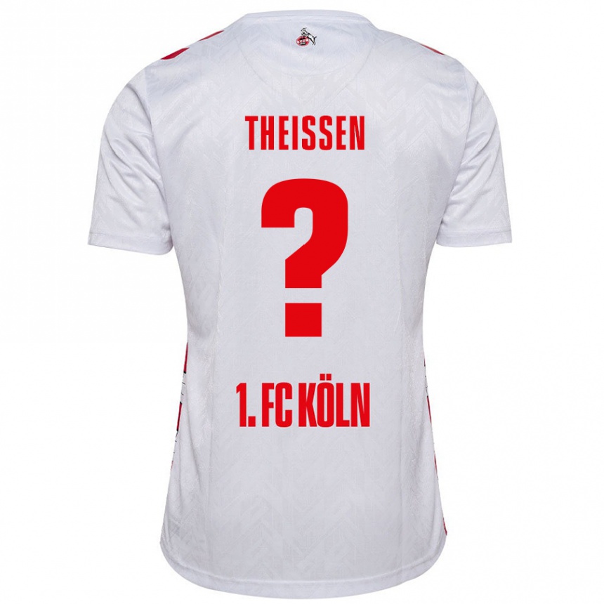 Kids Football Jarun Theißen #0 White Red Home Jersey 2024/25 T-Shirt