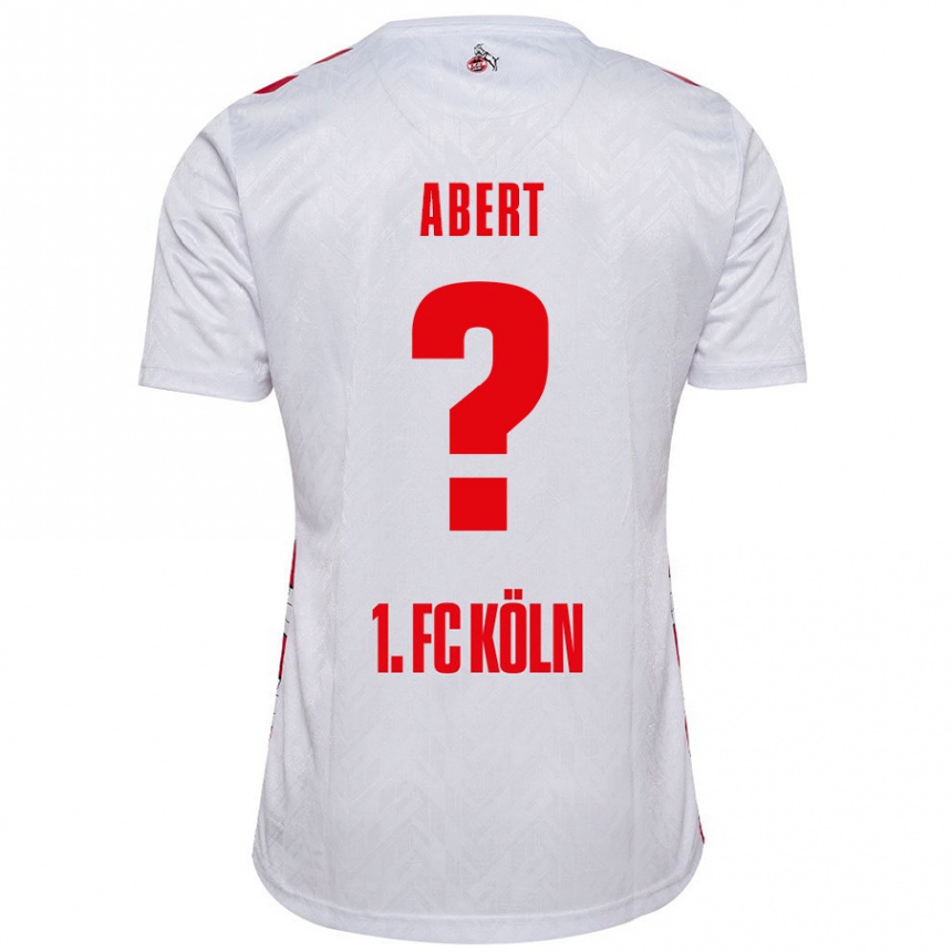 Kids Football Niklas Abert #0 White Red Home Jersey 2024/25 T-Shirt