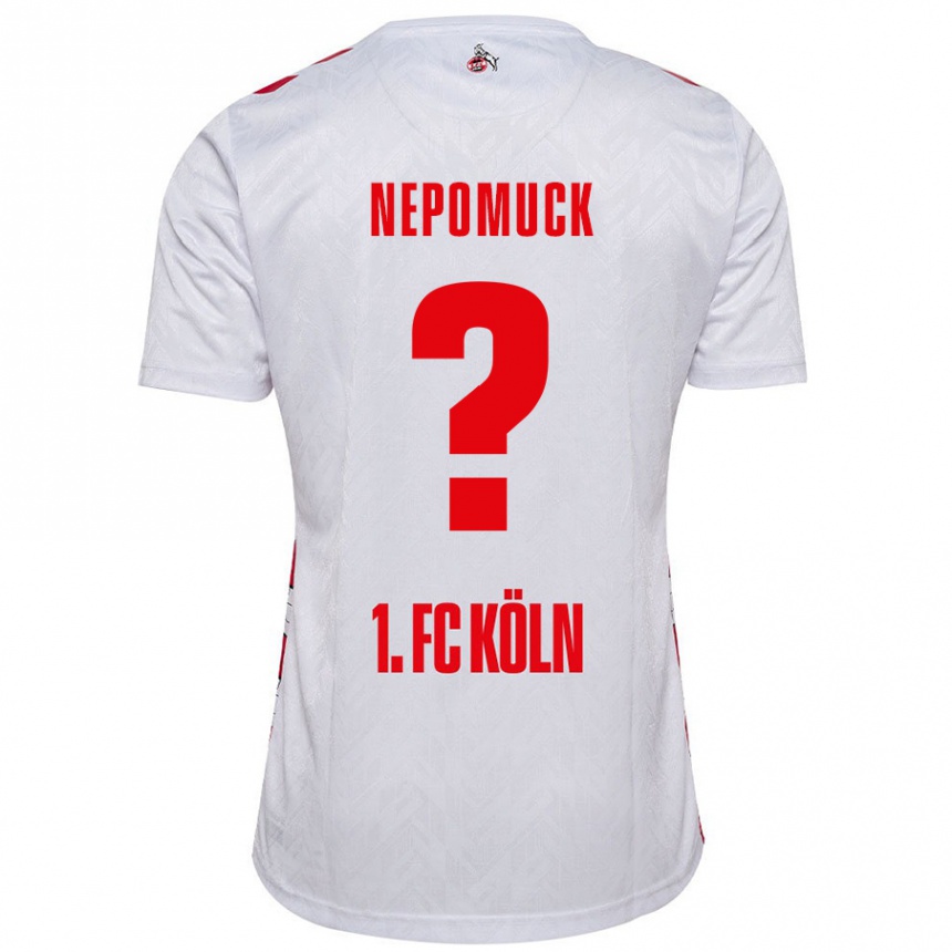 Kids Football Simon Nepomuck #0 White Red Home Jersey 2024/25 T-Shirt